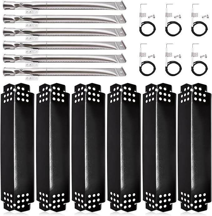 Grill Replacement Parts for Nexgrill 6 Burner 720-0898, 720-0898A, Nexgrill 720-0888, 720-0888N, 720-0830H, 720-0783E Gas Grill Models. Grill Burner Tubes, Heat Shield Tent Plates and Grill Igniters.