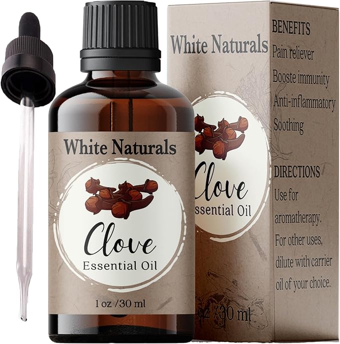 Organic Clove Essential Oil - 100% Pure & Natural, Therapeutic Grade, Undiluted, Premium Quality Aromatherapy Oil for Diffuser, Hair, Skin, Gums & Oral Discomfort and Teeth with Premium Glass Dropper