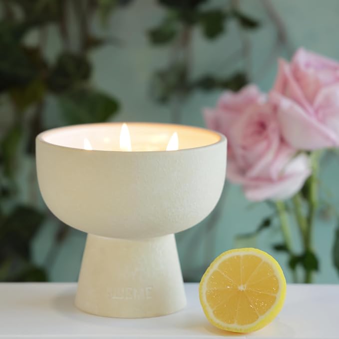 Blueme Renew Candle Refill | Ivy & Rose | 5 Wick - Contains Essential Oil, Sustainable, Hand Finished, Hand Poured, Luxury Refill, Natural Cotton Wick, Soy-Wax Blend | Giant 45 oz