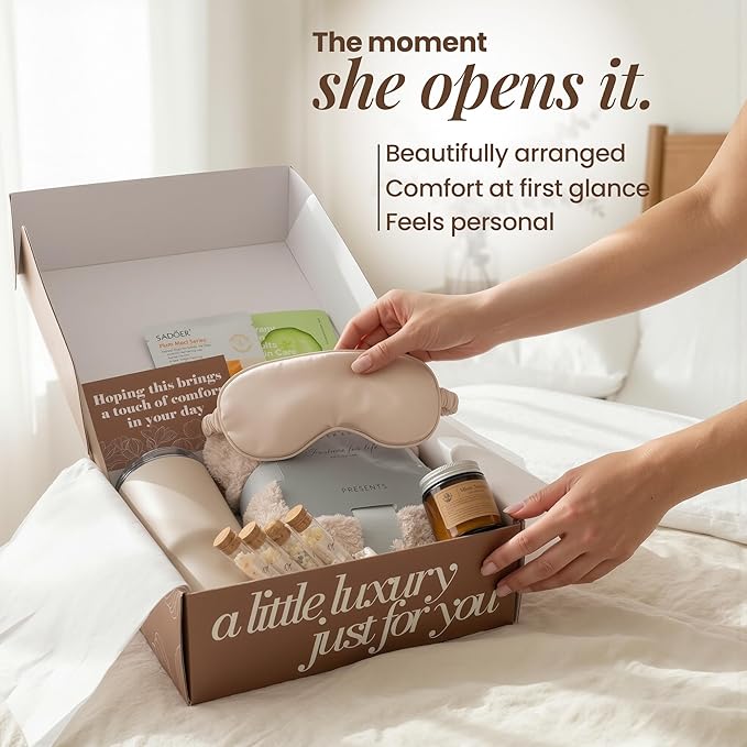 Opulent Luxury Self Care Gift Package for Women, 40oz Tumbler, Cozy Blanket | Gift-Ready Spa Set for Get Well, Thinking of You & Corporate Gifts for Employees & Clients - Candle, Bath Salts & Sleep Mask