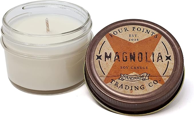 Magnolia 4 Oz Scented Soy Aromatherapy Candle w/Jar