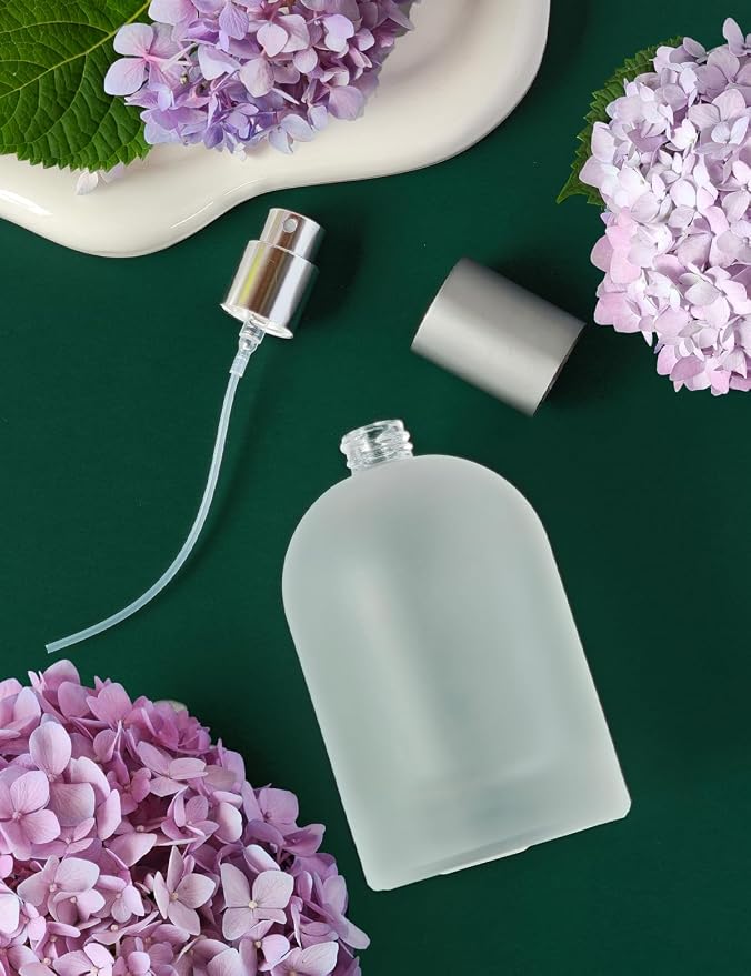 100ml/3.4 Oz Glass Spray Bottle Perfume Atomizer,Empty Travel Refillable Perfume Spray Bottle with 3 Kinds of Dispenser (Frosted Glass, 100ml)