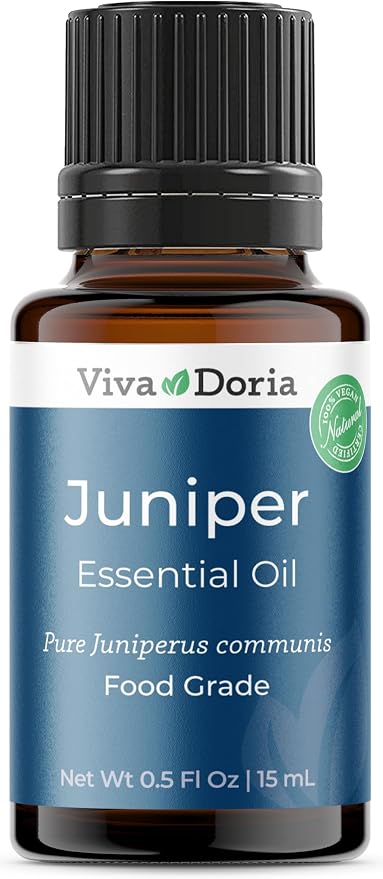 Viva Doria Juniper Essential Oil, 100% Pure, Natural Essential Oil, Undiluted, for Aromatherapy | Food Grade, 15 mL (0.5 Fluid Ounce)