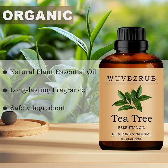Tea Tree Essential Oils, 240ML 100% Pure and Natural Essential Oil for Aromatherapy Diffuser - Tea Tree /8 Fl Oz