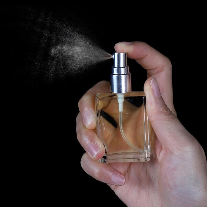 Foraineam 18 Pack Clear Glass Fine Mist Atomizer Spray Bottles, 15ml Refillable Mini Perfume Bottle, Empty Glass Perfume Atomizer Bottle Fragrance Bottles with Droppers and Funnels