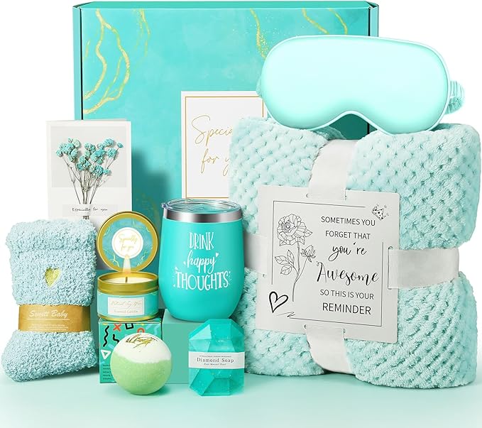 Happy Birthday Gifts for Women Mom Her Friend Sister Wife Grandma, Self Care Gift Get Well Relaxing Spa Gift Basket Set