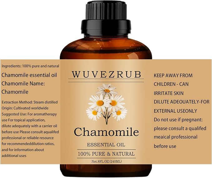 Chamomile Essential Oils 240ML, 100% Pure and Natural Essential Oil for Aromatherapy Diffuser - 8 Fl Oz/Chamomile