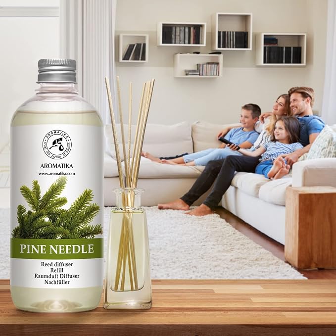 Pine Diffuser Refill 17.0 Fl Oz - Fresh & Long Lasting Fragrance - Scented Reed Diffuser - Diffuser Oil Refill - for Aromatherapy - Office - Air Fresheners w/Natural Essential Pine Needle Oil