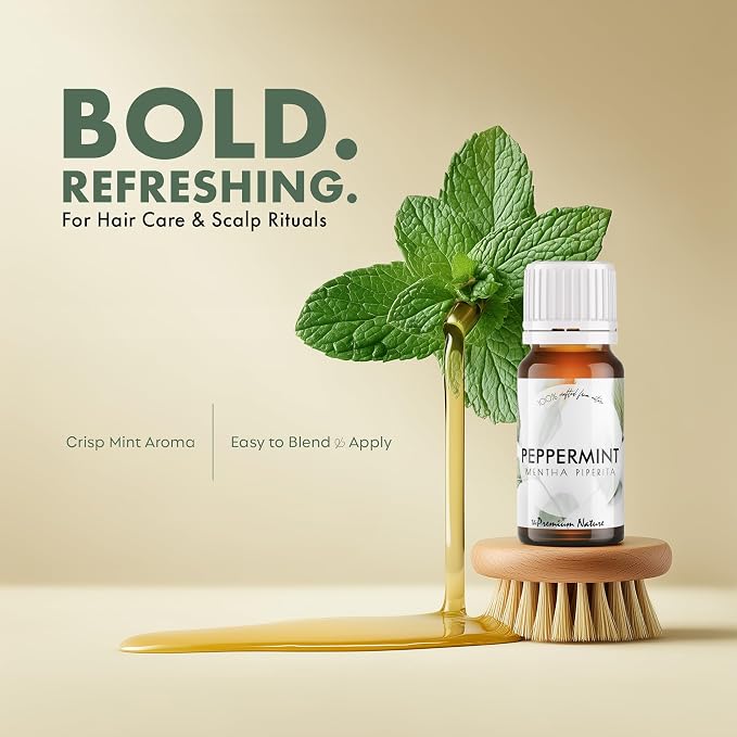 Peppermint Essential Oil | 100% Pure & Natural Mentha piperita Leaf Oil with Fresh Crisp Mint Aroma | for Diffuser, Candle Making & DIY Aromatherapy Blends, 0.34 fl oz