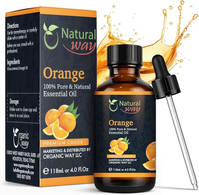 Essential Oil | Pure Aromatherapy Oil for Diffusers, Hair Growth, Skin, Scalp Care, Massage | Refreshing Hair Oil for Women & Men | Natural Essential Oil for Diffuser (Orange)