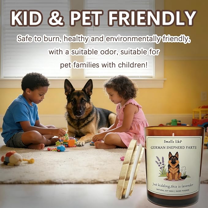 Gift for German Shepherd pet Owners & Dog Lovers - German Shepherd Dog Gifts for Women Crafted by Natural Soy Wax Lavender Scented Candle Perfect for Christmas Birthday Housewarming Home Decor