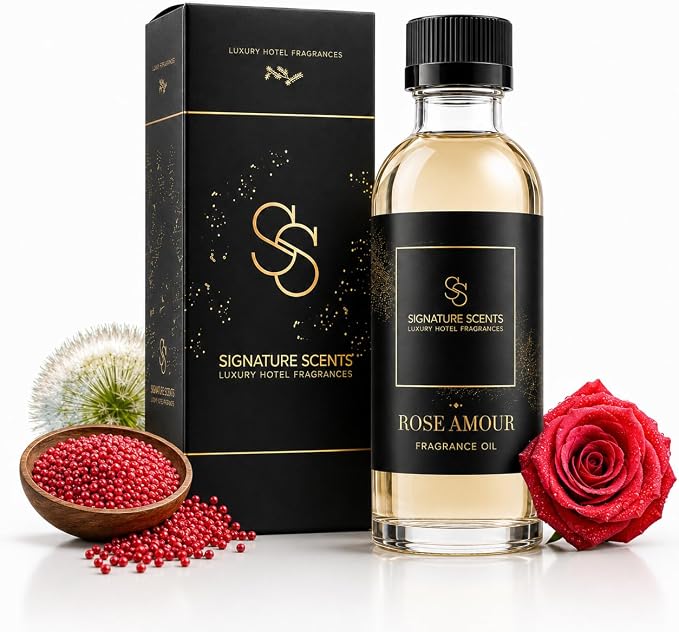 Luxury Hotel Diffuser Oil for Hotels and Homes - Aromatherapy Oils for use with an Essential Oil Diffuser at Home - Fragrance-Scent Diffuser Oil Blend (Rose Amour) 4.05fl oz (120ml)