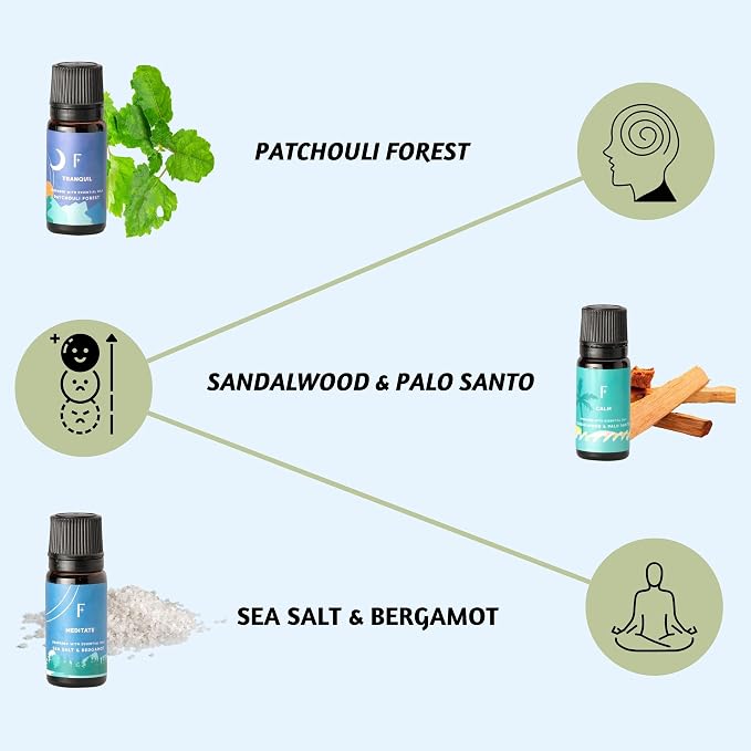 Folkulture Essential Oils Set for Diffuser | Set of 6 Everyday Aromatherapy Oils | Palo Santo, Lavender, Sandalwood, Citrus & Balanced Blend Oils | AM to PM Home Fragrance Oils & Wellness Gift Set
