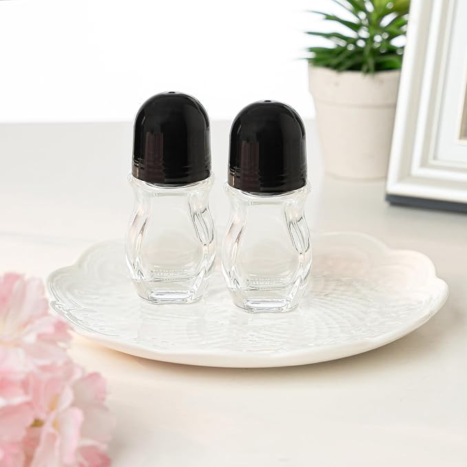 2 Pcs 30ml Glass Roll On Bottles - Empty Refillable Rollerball Containers for DIY Deodorant, Essential Oils, Perfume & Skincare Making (2pcs Oval)