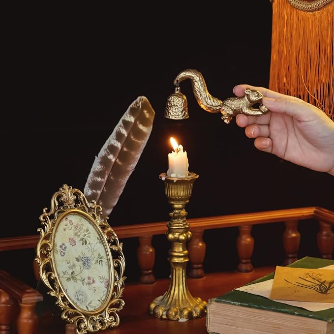 NIKKY HOME Candle Snuffer, Vintage Candle Extinguisher with Squirrel Decorative Metal Candle Snuffers with Long Handle Candles Accessory Candles Accessories Gift
