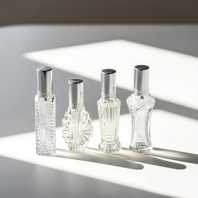 H&D HYALINE & DORA Vintage Refillable Perfume Bottles Glass Empty Spray Bottle Wedding Gifts Car Decor Set of 4