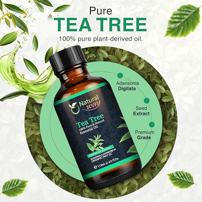Essential Oil | Pure Aromatherapy Oil for Diffusers, Hair Growth, Skin, Scalp Care, Massage | Refreshing Hair Oil for Women & Men | Natural Essential Oil for Diffuser (Tea Tree)