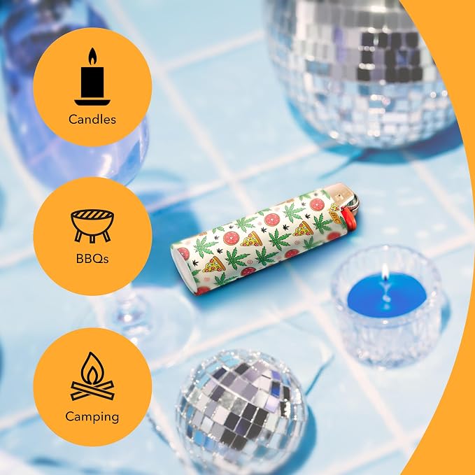 BIC Maxi Pocket Lighter, Special Edition Counterculture Series, 8 Count Pack of Lighters