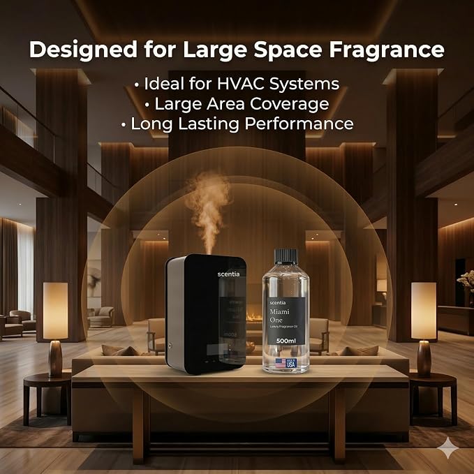 Scentia Miami One (My Way) Diffuser Oil for HVAC Scent Machine – Hotel Fragrance Inspired by 1 Hotel Miami Beach – 500 mL – Lemon, Sandalwood & Cedar Oil for Commercial & Cold Air Diffusers
