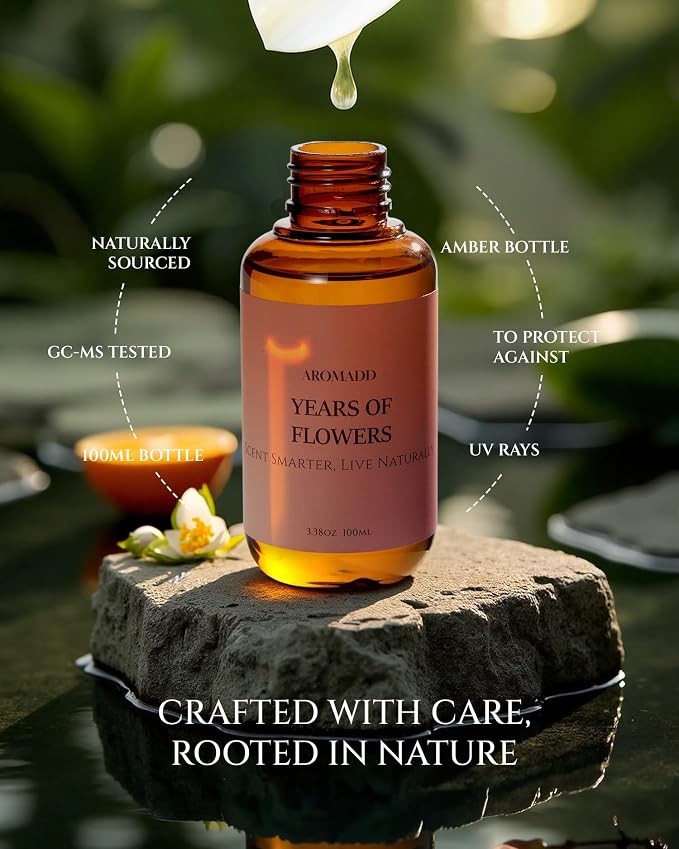 Aromadd Years of Flowers Diffuser Oil Inspired by Blooming Floral Garden, Premium Fragrance Oils for Waterless Diffuser, Freesia & Osmanthus, Long-Lasting Room Refresher - 3.38 fl oz (100 mL)