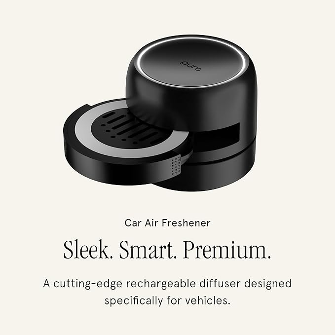 Pura Car Pro - Smart Fragrance Diffusion - Rechargeable & Cordless - Portable Smart Car Diffuser with USB-C Cable - Start & Stop Accelerometer Detects Motion - Diffuser Only
