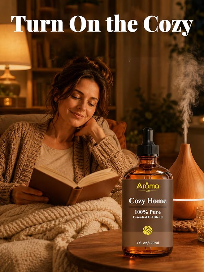 Cozy Home — A 100% Pure Essential Oil Blend Warm-Woods Blend that Makes Your Space Feel Instantly Inviting, Relaxed, and Lived-in—Never Sleepy