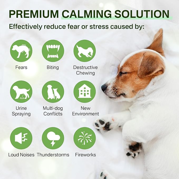 puyrzoe Dog Calming Diffuser with Timing Functions, 6-in-1 Dog Anxiety Relief Diffuser Kit, 120-Day Anxiety Relief, Stress Relaxation Pheromones Calming for All Dogs (2 Diffusers + 4 Refills)