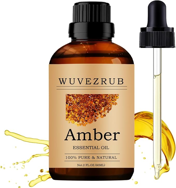 Amber Essential Oils 60ML, 100% Pure and Natural Essential Oil for Aromatherapy Diffuser - 2 Fl Oz/Amber