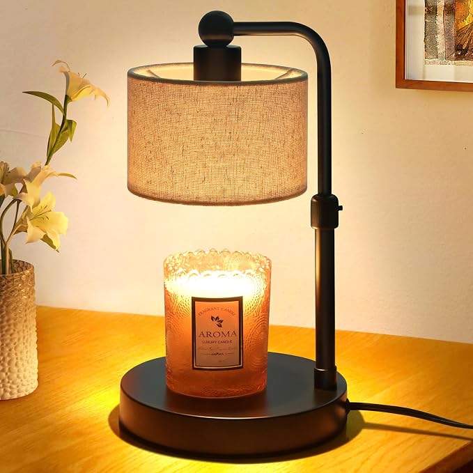 Candle Warmer Lamp with Timer, Height Adjustable Electric Candle Warmer Lamp with 2 Bulbs, House Warming Gifts, Vintage Bedroom Decor Compatible with Various Candles, Valentine Gifts, Birthday Gifts