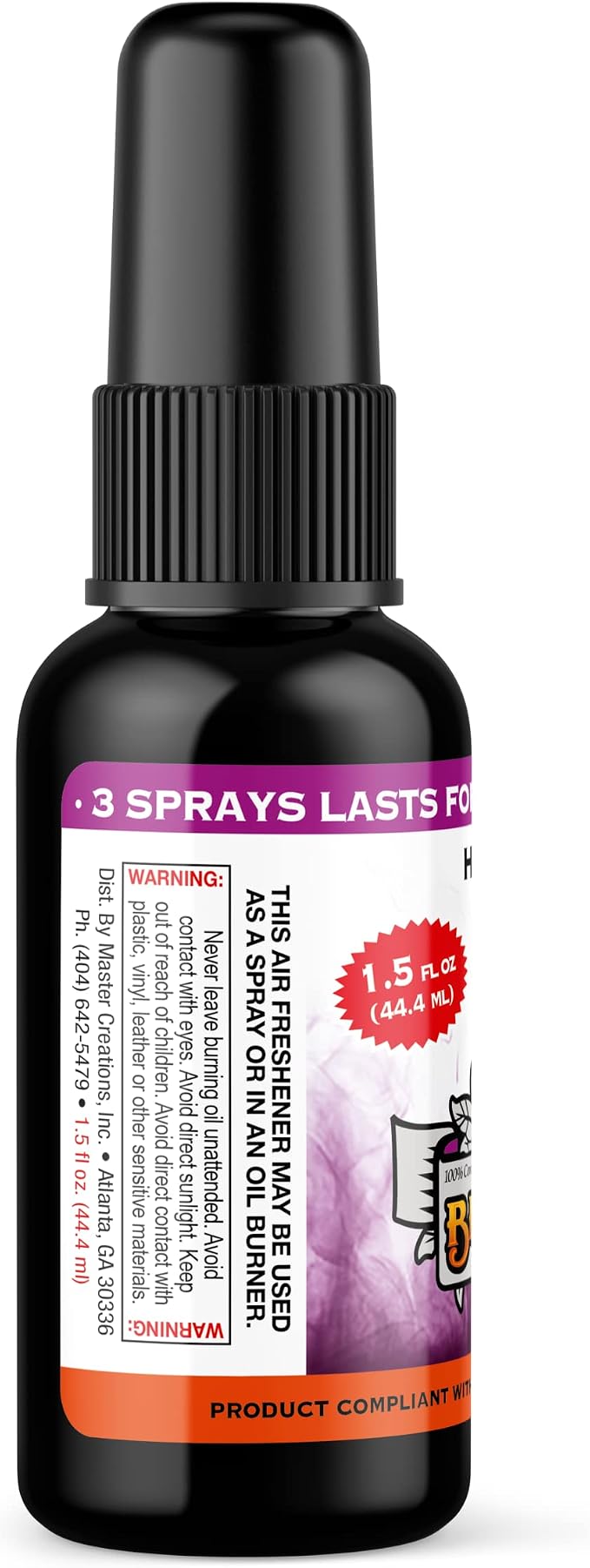 BluntPower (Hip Hop Breeze, 1 Pack) Concentrated Air Freshener for Room and Car Spray - Oil-Based Diffuser Spray Bottle - Long-Lasting Bathroom Spray, Car Freshener, & Odor Eliminator Spray