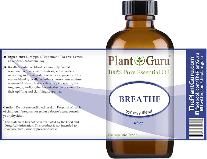 Breathe Essential Oil Blend 4oz Respiratory 100% Pure Therapeutic Grade.