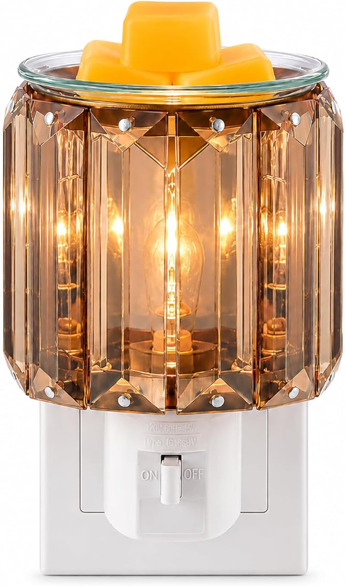 MeplLivs Warmers Pluggable Fragrance Warmer- Decorative Plug-in for Warming Scented Candle (Golden)