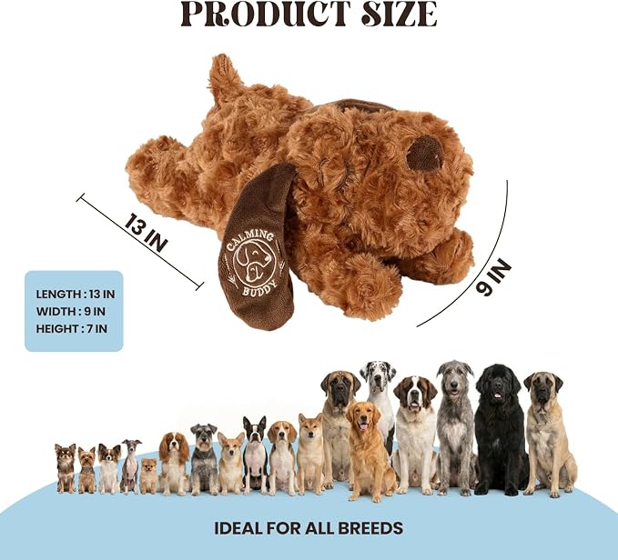 Original Buddy - Puppy Heartbeat Toy for Anxiety Relief with Reusable Heat Pack and Lavender, Sleep Aid for Dogs, Plush Comfort Toy for All Breads (Buddy)
