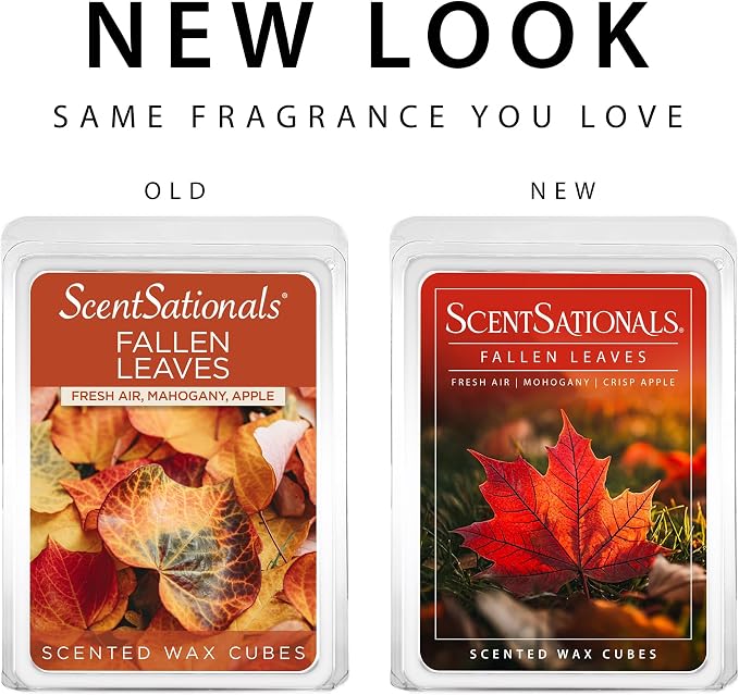 Scentsationals Wax Melts Strong Scent - Fallen Leaves - Long Lasting Scented Melts for Warmers, 10oz (24-Cubes)