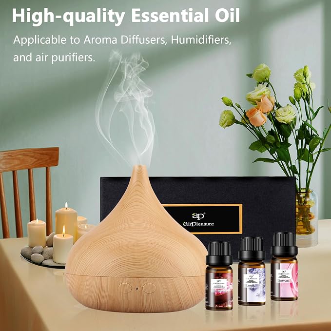 Floral Essential Oils Set, 6x10ml Fragrance Oils Kit for Diffuser, Humidifier, Aromatherapy, Air Purifier - Aqua Lily, Sleepwell, Relaxing, English Violet, Bulgarian Rose, Lavender
