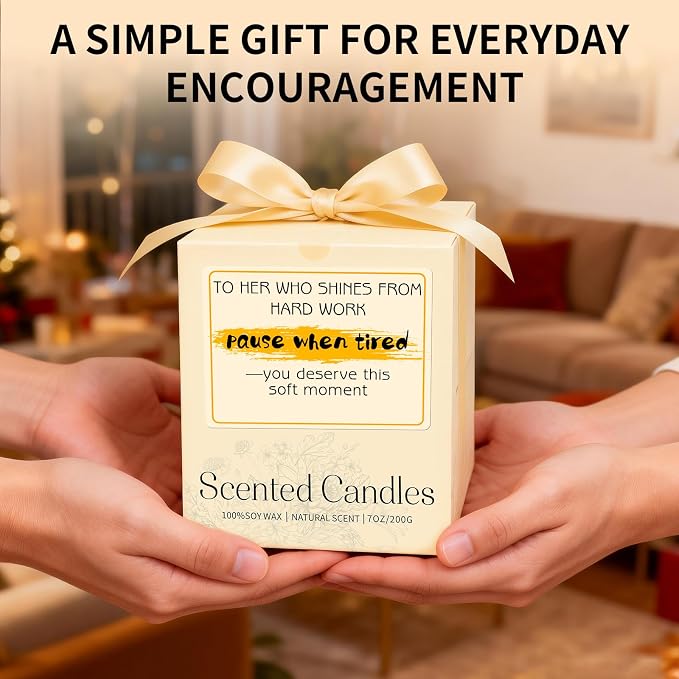 Relaxing Candle Gift for Women Men - Orange Candle for Home Scented, Relaxing Gifts for Anxiety Relief - Mothers Day, Calm Down, Birthday Aromatherapy Candles for Women Friend Coworker Mom