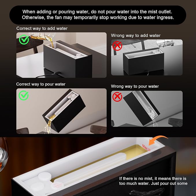 Fireplace Flame Air Diffuser Humidifier,7 Colors Aromatherapy Essential Oil Diffuser, Ultrasonic Aroma Humidifier with Remote Control & Timer