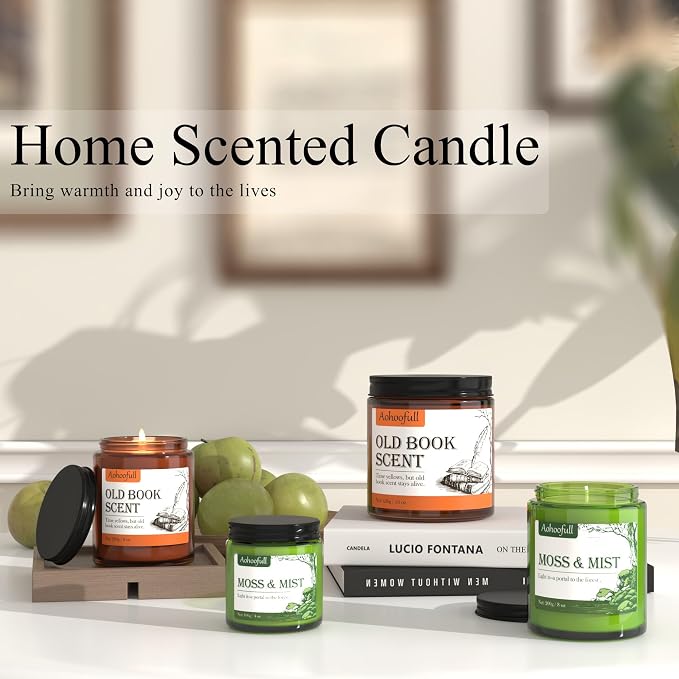Scented Candles Gifts for Book Lovers, Soy Wax Candles,Fall Candle Inspired Gift Ideas for Readers,Women, Bookworm, Librarian, Men, Friend, 4 oz