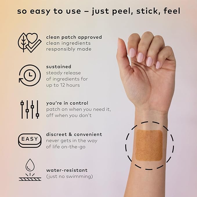 The Good Patch Relax Patches, to Unwind and Decompress, Natural Patch with Ashwagandha, Ginger Root, Plant Powered Wearable Wellness, Sustained Release (24 Total Patches)