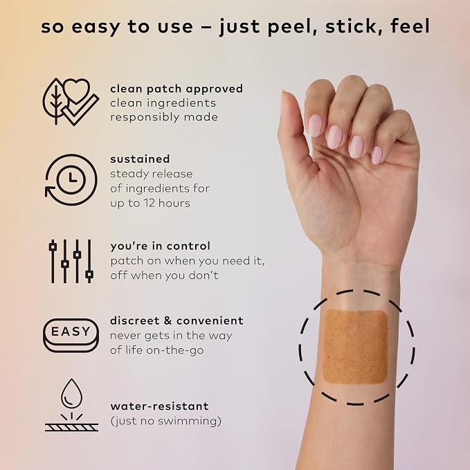 The Good Patch Relax Patches, Supports Relaxation, Natural Patch with Ashwagandha, Ginger Root, Plant Powered Wearable Wellness, Sustained Release (8 Total Patches)