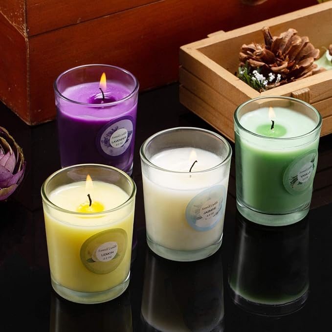 Scented Candles with 10 Fragrances Gift Set for Home and Women，2.2oz Aromatherapy Soy Wax Glass Jar Candle，20 Pack