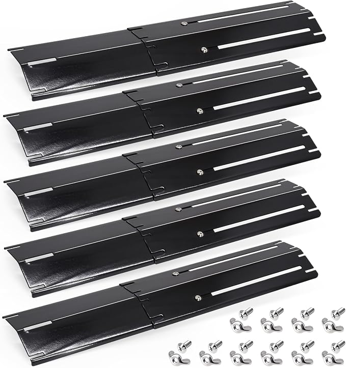 Adjustable Universal Grill Heat Plates, Heat Shields, Heat Tents, Burner Covers Guard, Heat Deflector, Heat Diffuser, Flame Tamer for Nexgrill, Dyna Glo, Charbroil, Brinkmann Grill Replacement Parts.