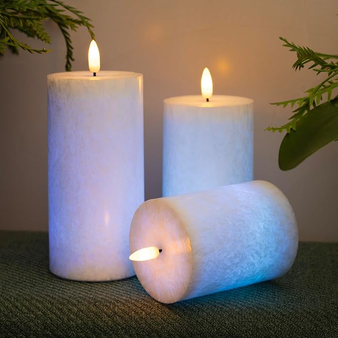 ANGELLOONG Color Changing Candles with Remote, Glass Flameless Candle for Room Decor, Set of 3 Battery Candles with Timer for Indoor Home Decor (Multicolor)
