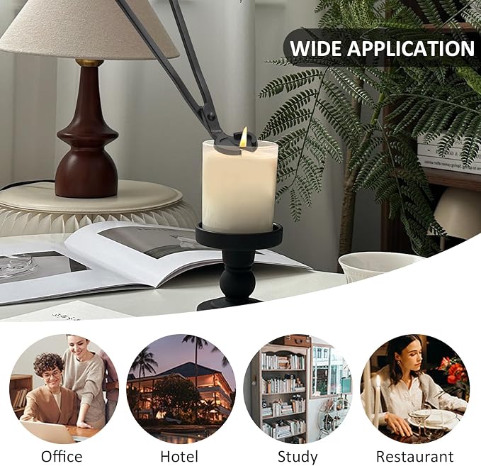 Candle Wick Trimmer, Stainless Steel Wick Clipper Cutter Scissor, Antique Candle Accessory Gift for Candles Lovers (Black)