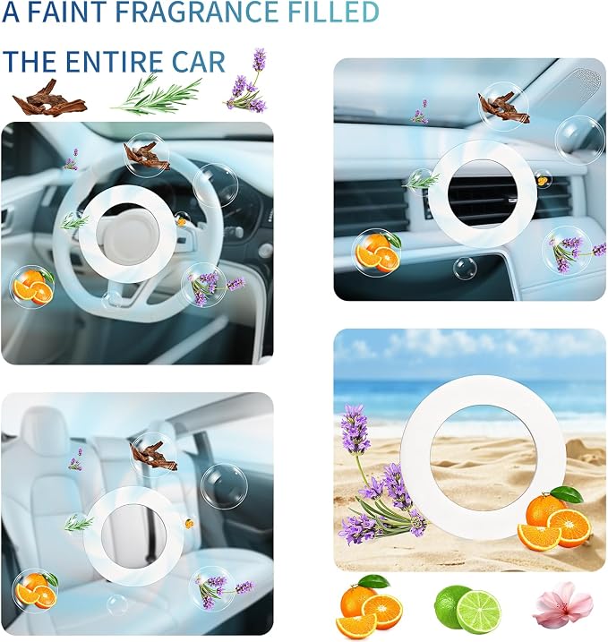 Kwak's 6 Packs Air Freshener Refill Tablets ，Individual Package Long Lasting Fresheners for Cars （2 Scents included Gulong Fragrance & Ocean）