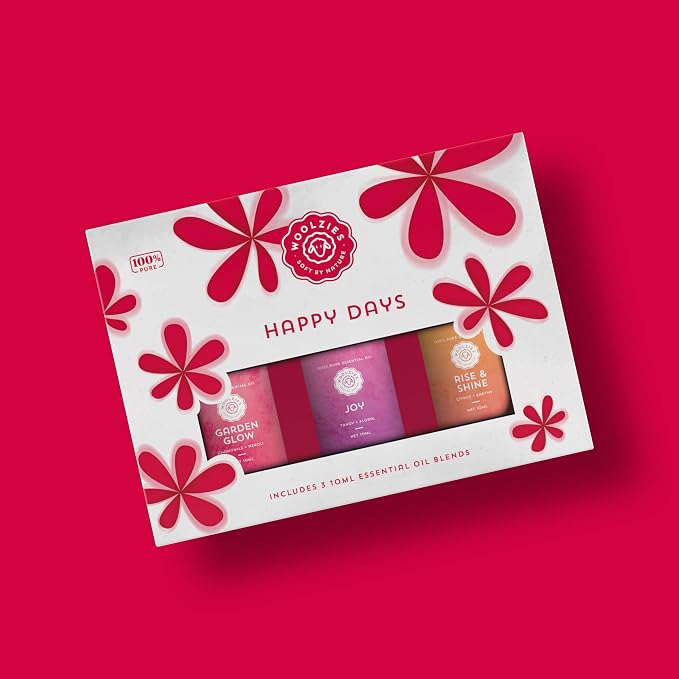 Happy Days Essential Oil Set of 3 | Therapeutic Grade Essential Oil Blends for Home, Office, Diffuser | Garden Glow, Joy, Rise & Shine - 10 ML