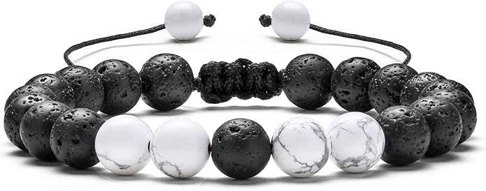 Men Women 8mm Lava Rock Aromatherapy Anxiety Essential Oil Diffuser Bracelet Braided Rope Natural Stone Yoga Gifts Beads Bracelet Bangle-21017