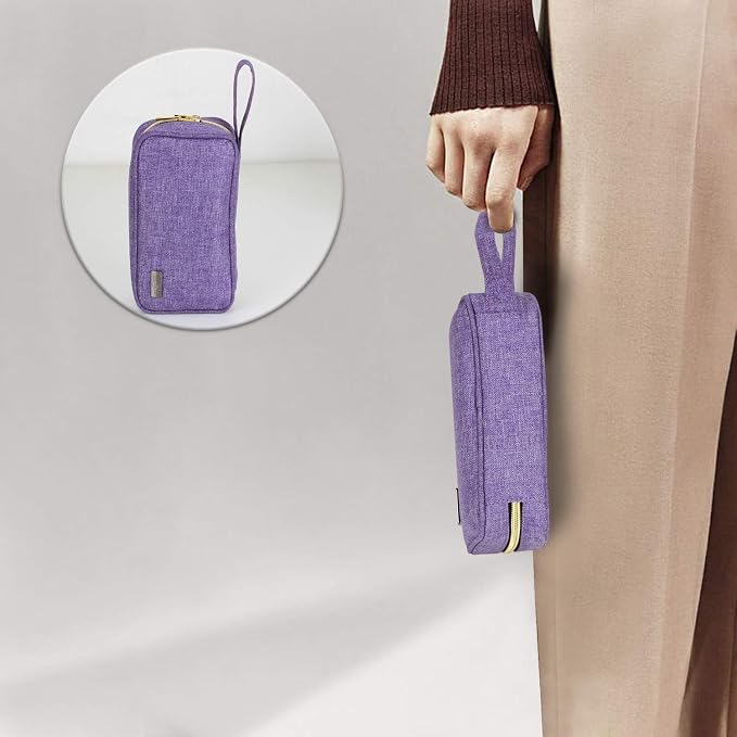 LUXJA Essential Oil Carrying Case - Holds 12 Bottles (5ml-15ml, Including Roller Bottles), Portable Organizer for Essential Oil and Accessories (Bag Only), Purple