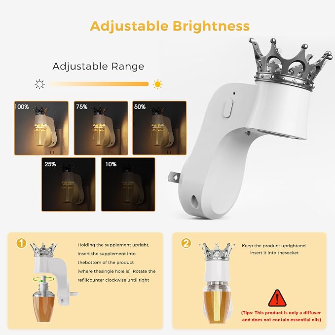 L LOHAS LED Wall Fragrance Plug with Night Light Compatible with Bath and Body Works Wall Fragrance, ETL Certified,90°Rotatable Plug Essential Oil Diffuser for Home, Office (White)