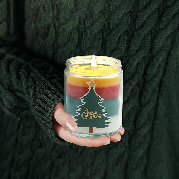 Christmas Candles - Christmas Gifts for Women, Aromatherapy Candle for Home Scented, Natural Soy Wax Pine Scented Candles